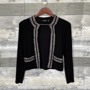 CARLISLE HOUNDSTOOTH TWEED SWEATER BLACK & WHITE WOMEN’S MEDIUM